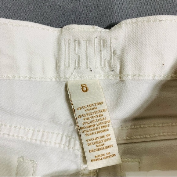 Justice girls 8Y white jean shorts - Picture 3 of 3